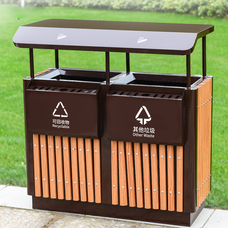 鋼木垃圾桶