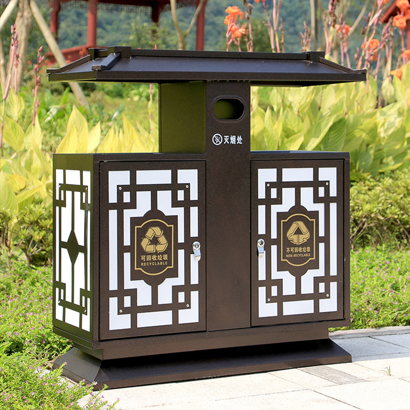 復古風兩分類垃圾桶