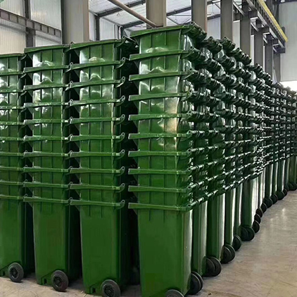 鑫豐潔塑綠色料垃圾桶現(xiàn)貨倉庫